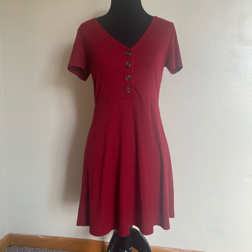 red flowy dress